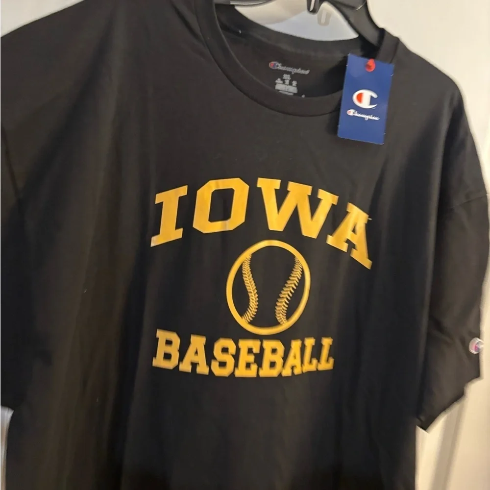 Champion Iowa Hawkeyes Baseball Black T-Shirt Sz 2XL - Picture 2 of 5